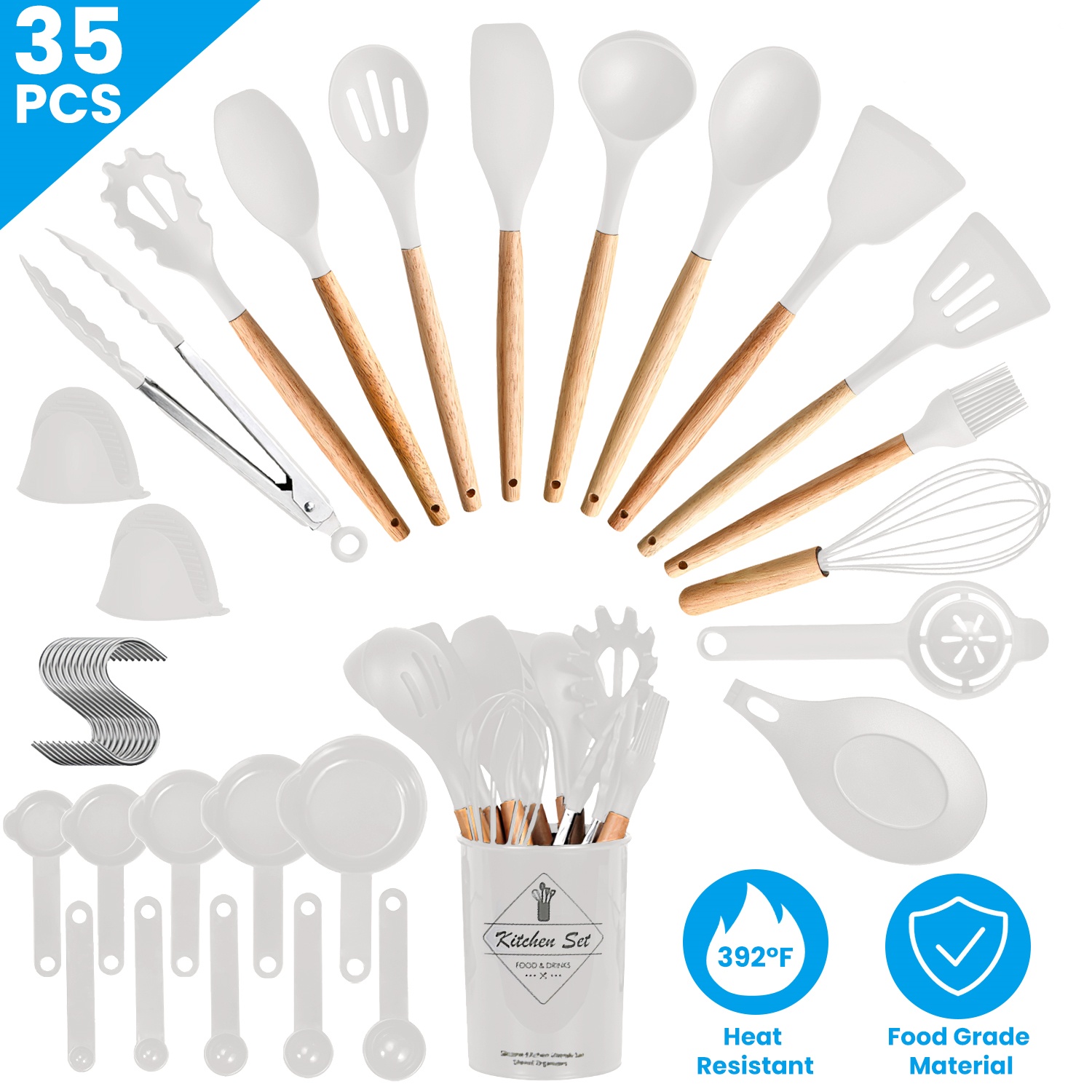 Kitchen Baking Necessities - Ensemble de 35 ustensiles de cuisine,