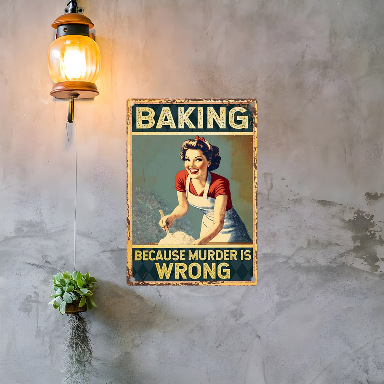 Décoration murale en métal vin - Kitchen Baking Quotes avis et prix
