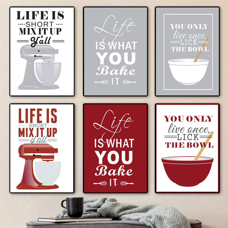 Peintures sur toile d'art mura - Kitchen Baking Quotes avis et prix