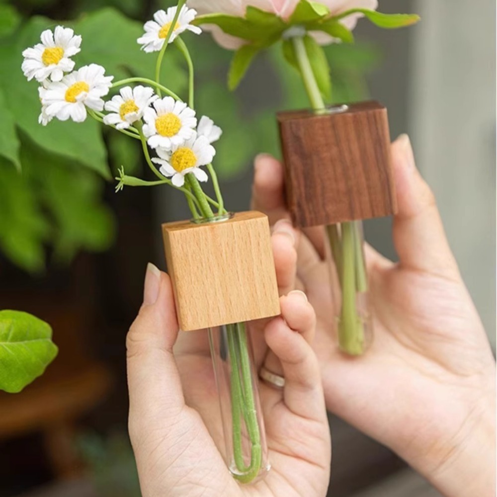 Vase à tubes à essai en bois,  - Kitchen Quiz avis et prix