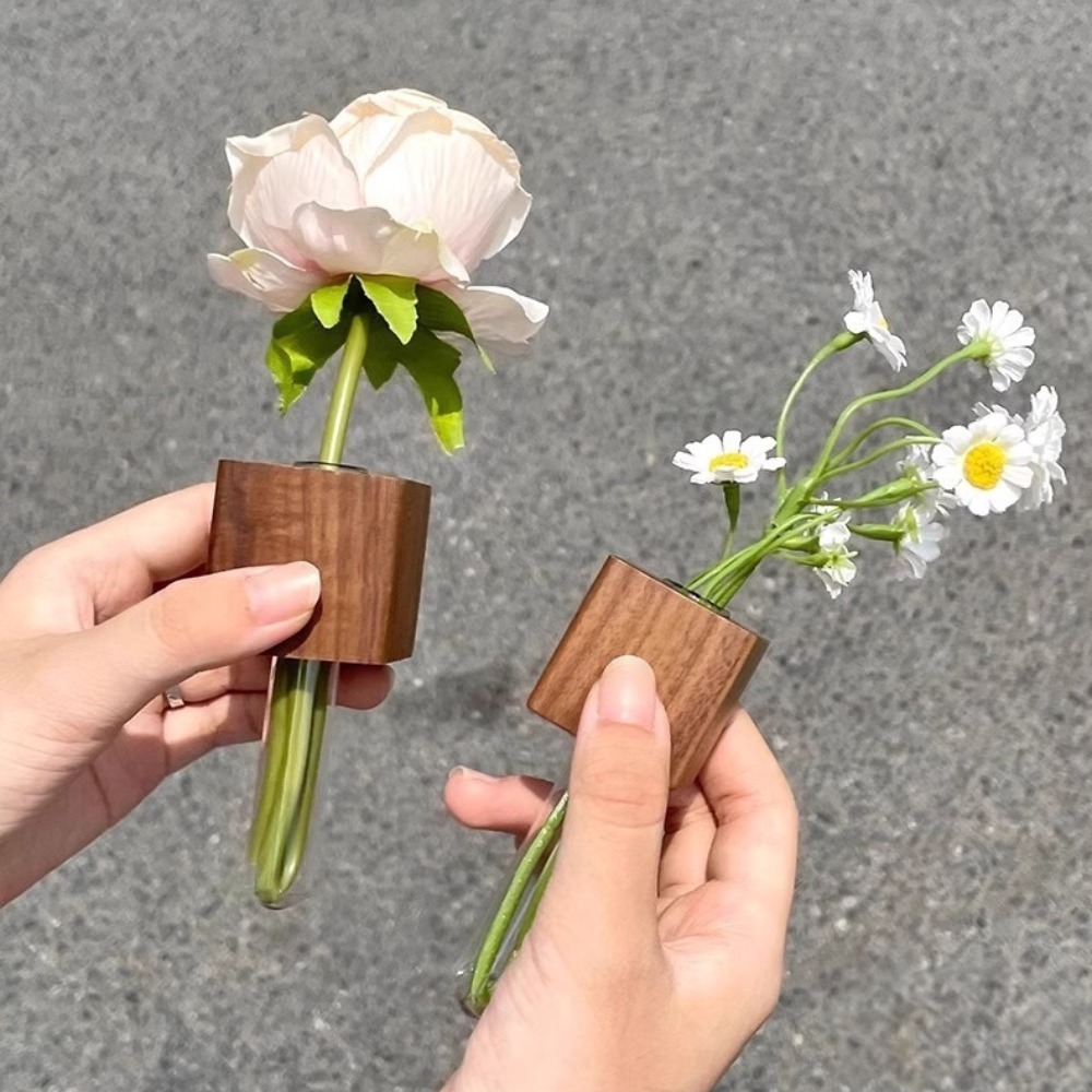 Vase à tubes à essai en bois,  - Kitchen Quiz avis et prix